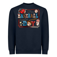 Navy its a baseball kinda day Heavyweight Sweatshirt - AdoDesignShop
