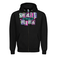 Black small business mama Zipper Hoodie - MaliasSmallBusiness