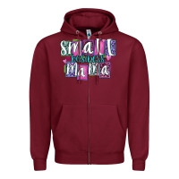 Burgundy small business mama Zipper Hoodie - MaliasSmallBusiness