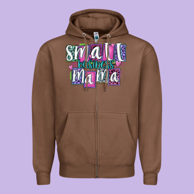 Small Business Mama Zipper Hoodie Designed By Maliassmallbusiness