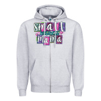 Heather Grey small business mama Zipper Hoodie - MaliasSmallBusiness