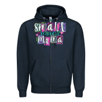 Navy small business mama Zipper Hoodie - MaliasSmallBusiness