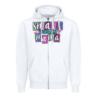 White small business mama Zipper Hoodie - MaliasSmallBusiness