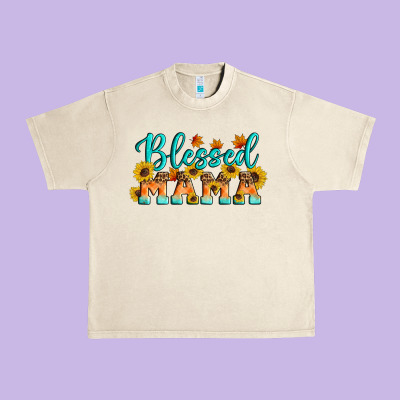 Blessed Mama Urban Heavy Tee Designed By Artiststas