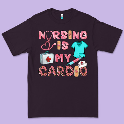 Nursing Is My Cardio Premium Tee Designed By Barkaloodesign