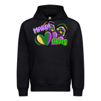 Black mardi gras heart Urban Hoodie - CowGirlArtShop