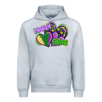 Heather Grey mardi gras heart Urban Hoodie - CowGirlArtShop