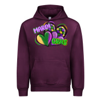 Mauve Wine mardi gras heart Urban Hoodie - CowGirlArtShop