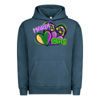 Pigment Midnight Navy mardi gras heart Urban Hoodie - CowGirlArtShop