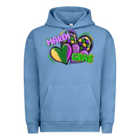 Pigment Pebble Blue mardi gras heart Urban Hoodie - CowGirlArtShop
