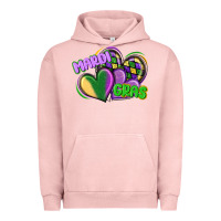 Pigment Salmon mardi gras heart Urban Hoodie - CowGirlArtShop