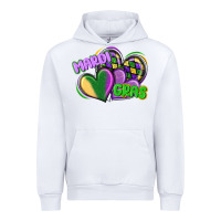 White mardi gras heart Urban Hoodie - CowGirlArtShop