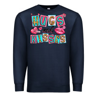 Navy hugs and kisses Premium Sweatshirt - LillyAllenDesigns