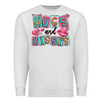 Oatmeal Heather hugs and kisses Premium Sweatshirt - LillyAllenDesigns