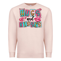 Pale Pink hugs and kisses Premium Sweatshirt - LillyAllenDesigns
