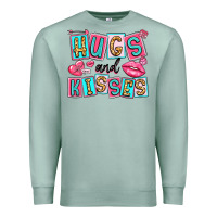 Seafoam hugs and kisses Premium Sweatshirt - LillyAllenDesigns