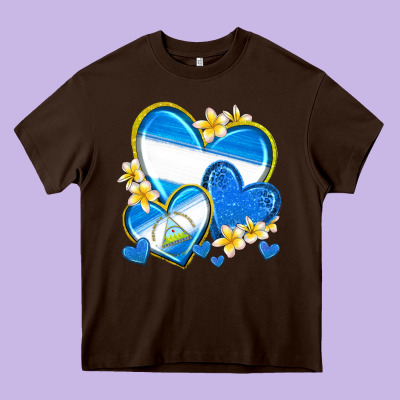 Nicaragua Hearts Heavy Core Tee Designed By Texasbilliewilder