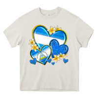 Cream nicaragua hearts Heavy Core Tee - texasbilliewilder