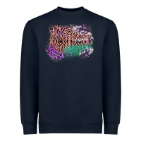Navy Leopard, Cowhide, Wood Pattern Frame Heavyweight Sweatshirt - Bettercallsaul