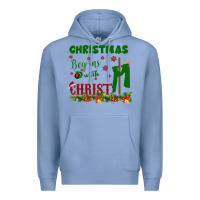 Colony Blue Christmas Begins With Christ Premium Hoodie - Bettercallsaul