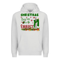 Dove Grey Christmas Begins With Christ Premium Hoodie - Bettercallsaul