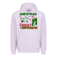 Lilac Christmas Begins With Christ Premium Hoodie - Bettercallsaul