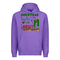 Purple Christmas Begins With Christ Premium Hoodie - Bettercallsaul