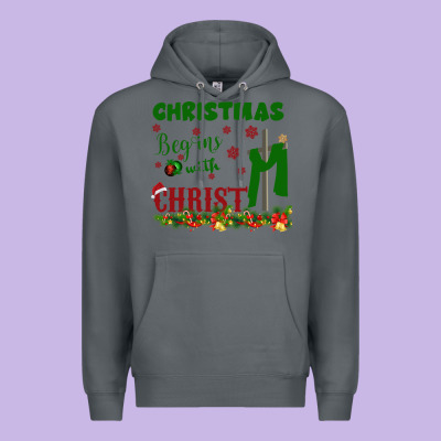 Christmas Begins With Christ Premium Hoodie Designed By Bettercallsaul