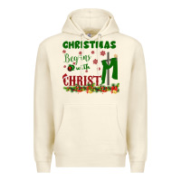 Sandshell Christmas Begins With Christ Premium Hoodie - Bettercallsaul