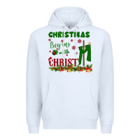 White Christmas Begins With Christ Premium Hoodie - Bettercallsaul