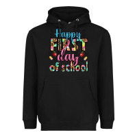 Black happy first day of school Heavyweight Hoodie - BundleAndBundleShop