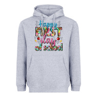 Heather Grey happy first day of school Heavyweight Hoodie - BundleAndBundleShop