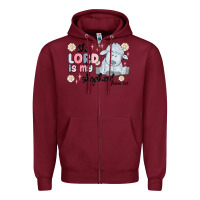 Burgundy the lord is my shepherd Zipper Hoodie - MaliasSmallBusiness