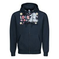 Navy the lord is my shepherd Zipper Hoodie - MaliasSmallBusiness