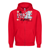 Red the lord is my shepherd Zipper Hoodie - MaliasSmallBusiness