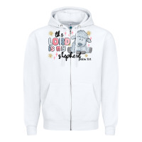 White the lord is my shepherd Zipper Hoodie - MaliasSmallBusiness