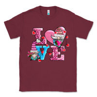 Burgundy love and gnomes Classic Tee - AdoDesignShop