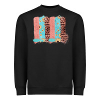 Black Sunflower Leopard Jute Pattern Brushstrokes Heavyweight Sweatshirt - Bettercallsaul