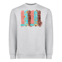 Heather Grey Sunflower Leopard Jute Pattern Brushstrokes Heavyweight Sweatshirt - Bettercallsaul