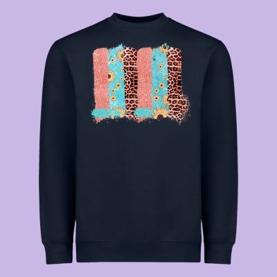 Sunflower Leopard Jute Pattern Brushstrokes Heavyweight Sweatshirt Designed By Bettercallsaul