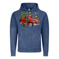 Vintage Denim christmas truck Vintage Hoodie - FaDigitalArtStudio