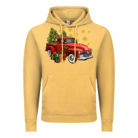 Vintage Mustard christmas truck Vintage Hoodie - FaDigitalArtStudio