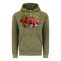 Vintage Olive christmas truck Vintage Hoodie - FaDigitalArtStudio