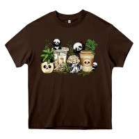 Chocolate Brown panda coffee cups Heavy Core Tee - texasbilliewilder