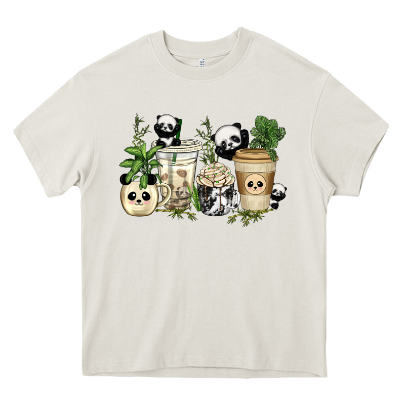 Panda Coffee Cups Heavy Core Tee by texasbilliewilder | Teevron