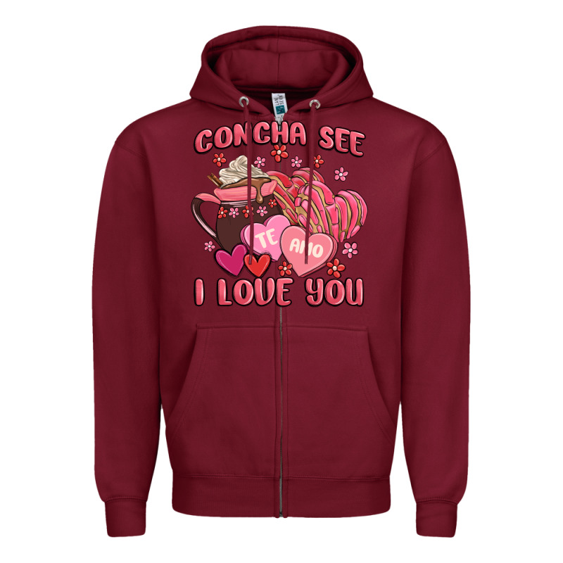 Concha See Te Amo  I Love You Zipper Hoodie by MaliasSmallBusiness | Teevron