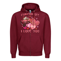 Burgundy concha see te amo  i love you Zipper Hoodie - MaliasSmallBusiness