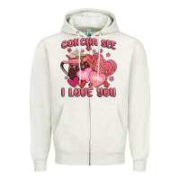 Oatmeal Heather concha see te amo  i love you Zipper Hoodie - MaliasSmallBusiness
