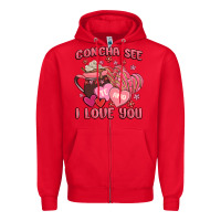Red concha see te amo  i love you Zipper Hoodie - MaliasSmallBusiness