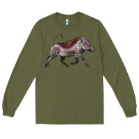 Army Green Warthog Illustrations Long Sleeve Tee - LillyAllenDesigns